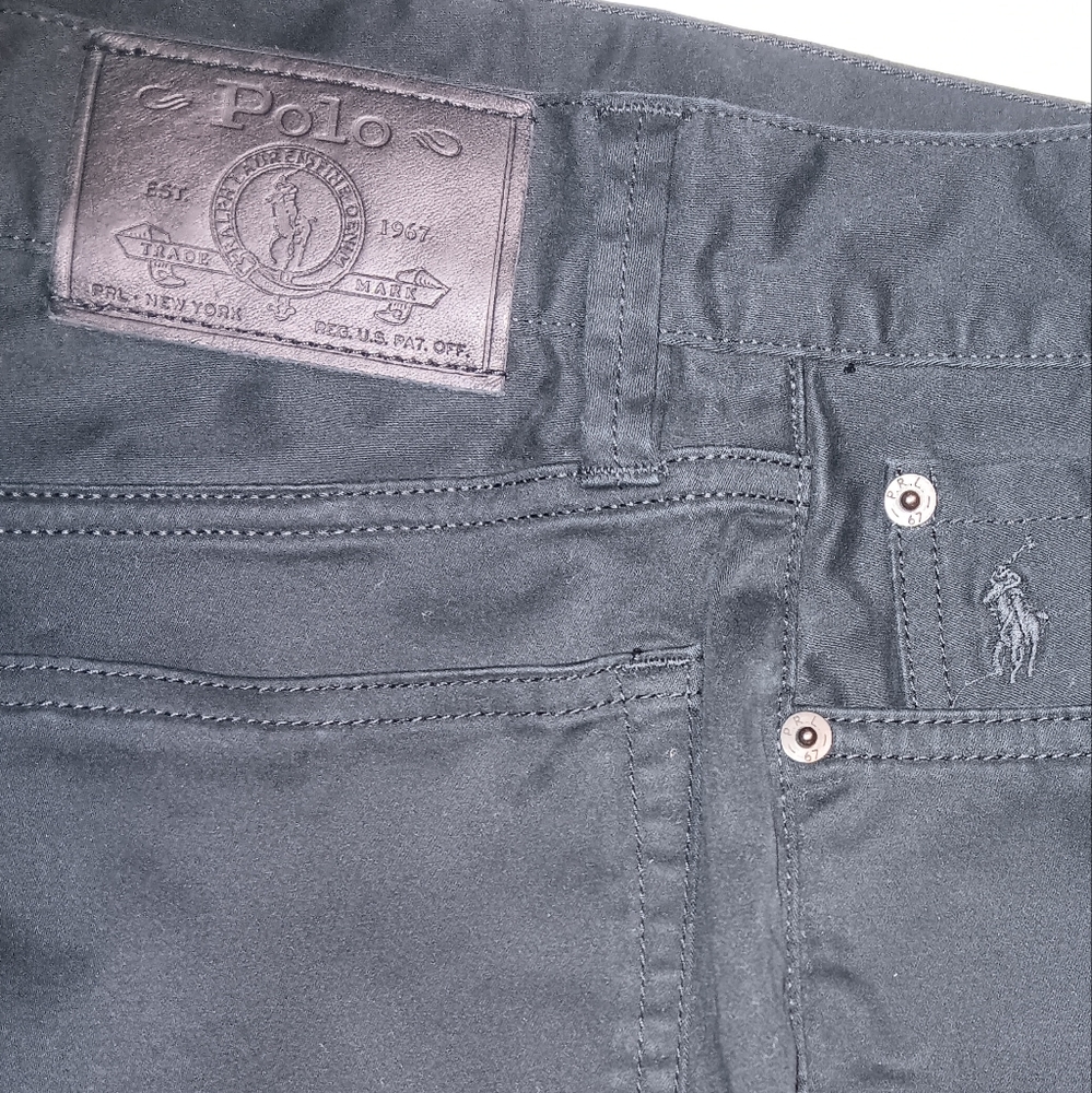 Mens Polo Ralph Lauren Varick Slim Straight Black Pants. 34×30. Mint Condition.